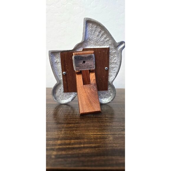 Baby Carriage Pewter Picture Frame Holland Boone With Wooden Back & Easel Stand - Picture 5 of 10